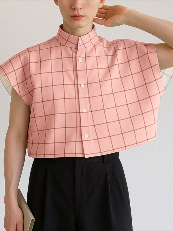 Men's Plaid Casual Sleeveless Shirt SKUL21028