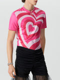 Mens Gradient Heart Print Short Sleeve T-Shirt SKUK46403