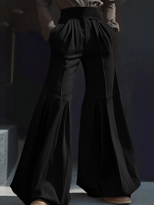 Mens Ruched Wide-Leg Casual Pant SKUK95598