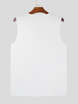 Mens Metal Button U-Neck Sleeveless Tank SKUK76534