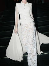 Men's Deconstructed Party Style Floor Length Hem Shirt SKUL51944