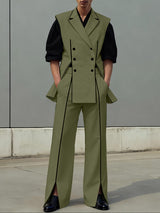 Men's Contrast Edge Casual Two Pieces Outfit SKUL47877