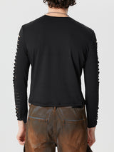 Mens Cutout See Through Long Sleeve T-Shirt SKUK53008