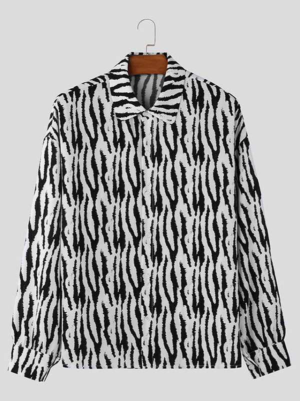 Mens Zebra Print Long Sleeve Shirt SKUK78445