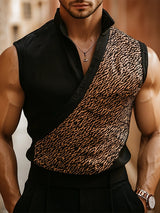 Mens Contrast Color Print Casual Tank SKUL16995