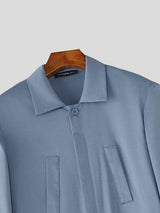 Men's Solid Color Lace Up Long Sleeve Jumpsuit SKUL52525