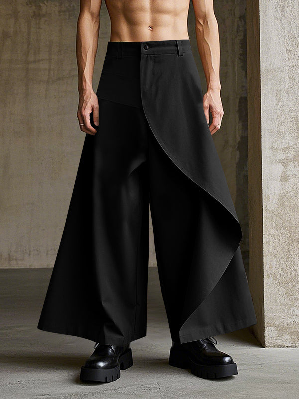 Mens Solid Color Casual Wide-Leg Pant SKUK99009