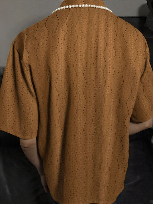 Mens Solid Color Casual Short Sleeve Shirt SKUL13968