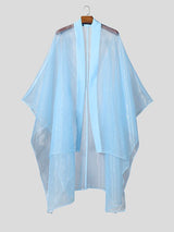 Men's Solid Color Sheer Mesh Loose Fit Cardigan SKUL47710