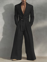 Men's Solid Color Casual Long Sleeve Jumpsuit SKUL28178