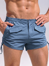 Men's Beach Party Utility Ruched Side Drawstring Micro Cargo Short SKUL78968
