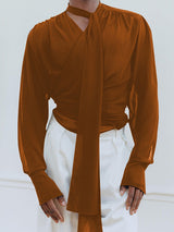 Mens Solid Color Sheer Long Sleeve Shirt SKUK67183