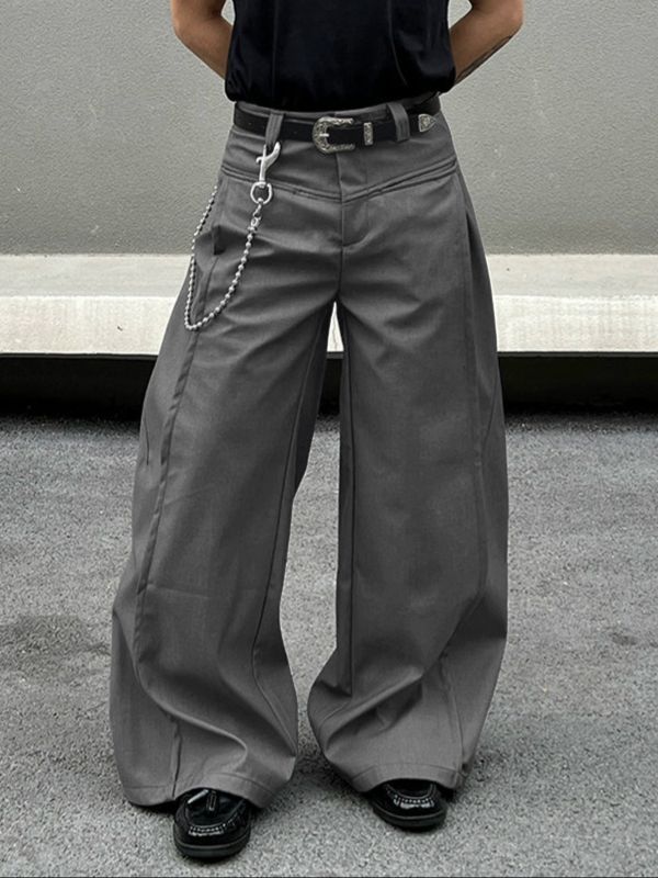 Men's Solid Wide Leg Loose Pant SKUL32838