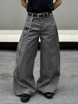 Men's Solid Wide Leg Loose Pant SKUL32838