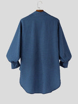 Men's Loose Fit Cropped Long Sleeve Shirt SKUL51987