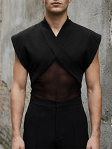 Men's Avant-Garde Crossover Mesh Panel Sleeveless Tank SKUL63143