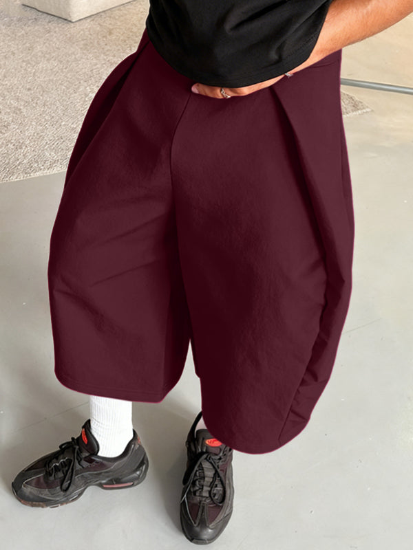 Men's Solid Oversized Casual Cropped Pant SKUL38072