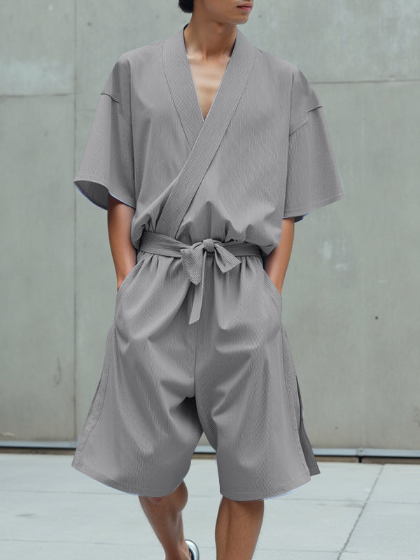 Mens Striped Casual Two Pieces Outfit SKUL08495