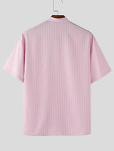 Mens Striped Casual Short Sleeve Shirt SKUL19083