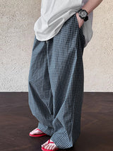 Mens Plaid Casual Loose Fit Pant SKUL17864