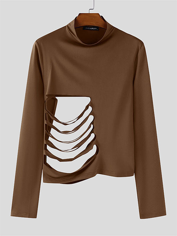 Men's Side Cut Slim Fit Long Sleeve T-Shirt SKUL22226