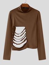 Men's Side Cut Slim Fit Long Sleeve T-Shirt SKUL22226