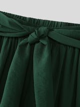 Mens Solid Color Ruched Loose Wide-Leg Pant SKUL15480