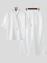 Mens Striped Casual Two Pieces Outfit SKUL20289