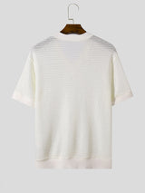 Mens Mesh Sheer Knit Short Sleeve T-shirt SKUK71124