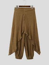 Men's Avant-Garde Asymmetric Layered Textured Harem Pant SKUL55389