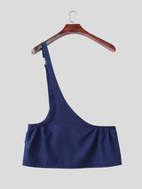 Men's Avant-Garde Asymmetrical Single Strap Peplum Waist Skirt SKUL60658