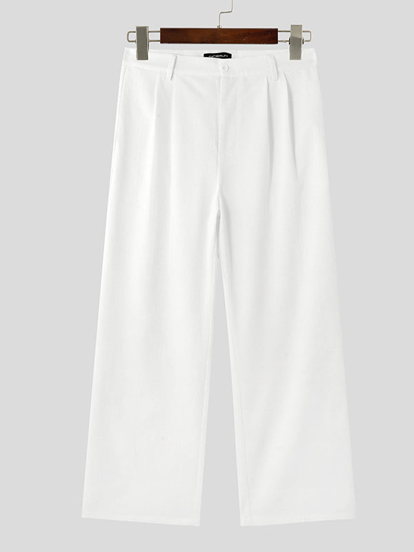 Mens Casual Textured Straight-Leg Pant SKUK77404