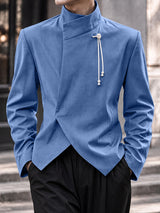 [Pre-order] Men's Neo-Chinese Chic Evening Gala Chinese Knot Tassel Asymmetric Hem Blazer SKUL86972