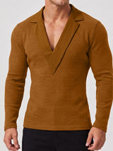 Men's Solid Color Knit Long Sleeve Sweater SKUL31942