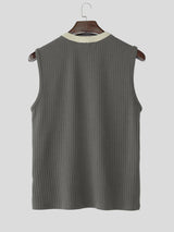 Mens Solid Color Textured Casual Tank SKUL18013