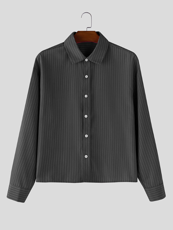 Men's Striped Casual Long Sleeve Shirt SKUL31498