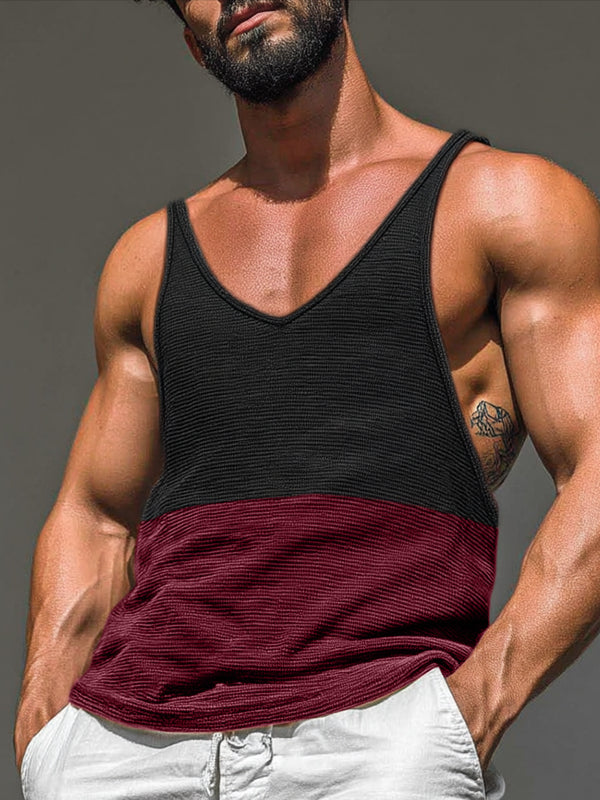 Mens Contrast Color Knit Casual Tank SKUL20213
