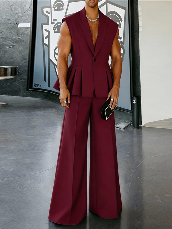 Men's Deconstructed Flared Hem Two Pieces Outfit SKUL50093