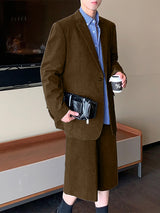 Men's Solid Color Casual Two Pieces Outfit SKUL27319