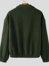 Men's Solid Color Fleece Long Sleeve Jacket SKUL39013