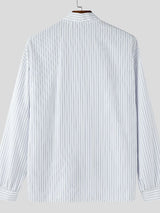 Men's Striped Colorblock Tie Long Sleeve Cardigan SKUL35249