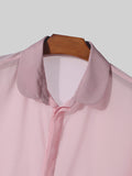 Mens Cutout Flower Casual Long Sleeve Shirt SKUK52874