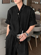 Mens Striped Casual Two Pieces Outfit SKUL20289