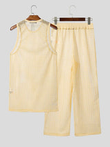 Men's Hollow Out Crochet Mesh Two Pieces Outfit SKUL60175