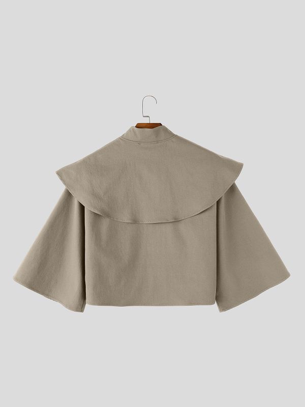 Men's Avant-Garde Party Cape Collar Cropped Wide Half Sleeve Stand Collar Jacket SKUL81101