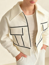 Men's Contrast Line Long Sleeve Jacket SKUL48869