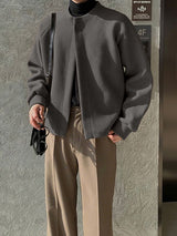 Men's Solid Color Loose Versatile Long Sleeve Cardigan SKUL37704