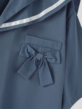 Men's Bow Patchwork Half Sleeve Shirt SKUL27006