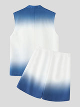 Men's Gradient Color Casual Two Pieces Outfit SKUL22728