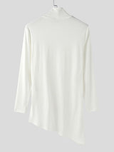 Men's Solid Color Irregular Hem Long Sleeve T-Shirt SKUL27439